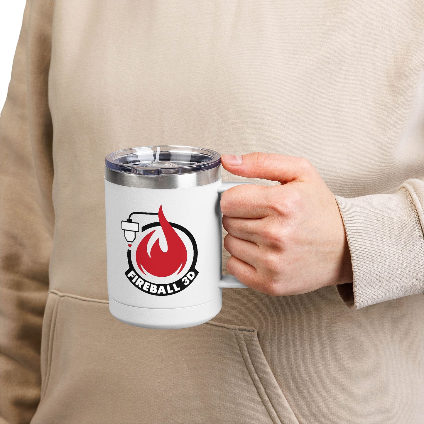Fireball 3D - Insulated Coffee Mug - 15oz