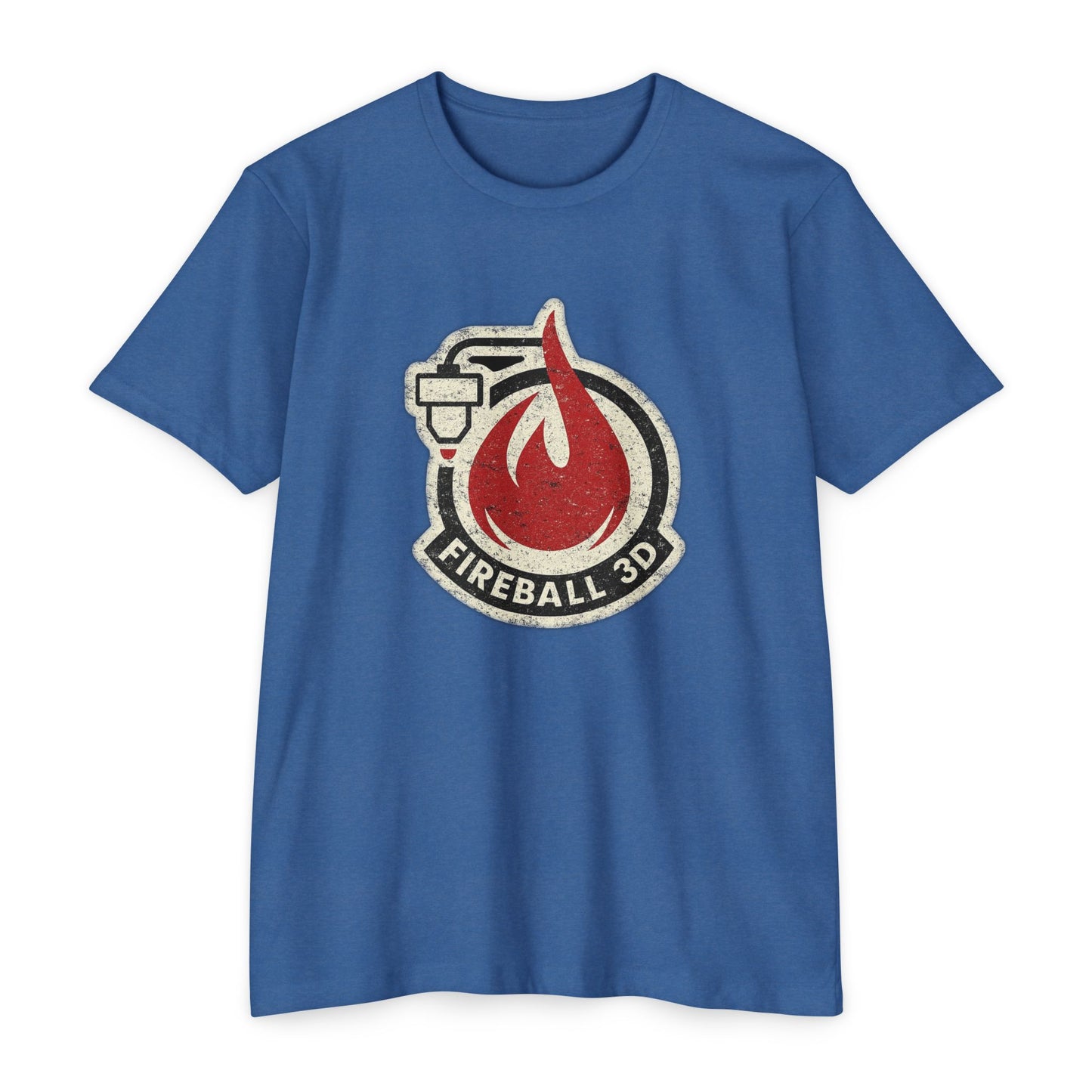 Camiseta Fireball 3D v4 desgastada - Heather