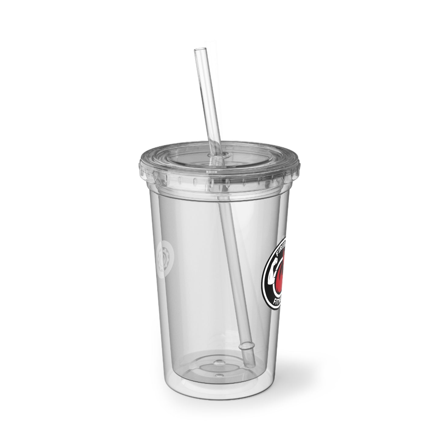 Fireball Fitness v1.1 – 16 oz isolierter Acrylbecher mit Deckel und Strohhalm