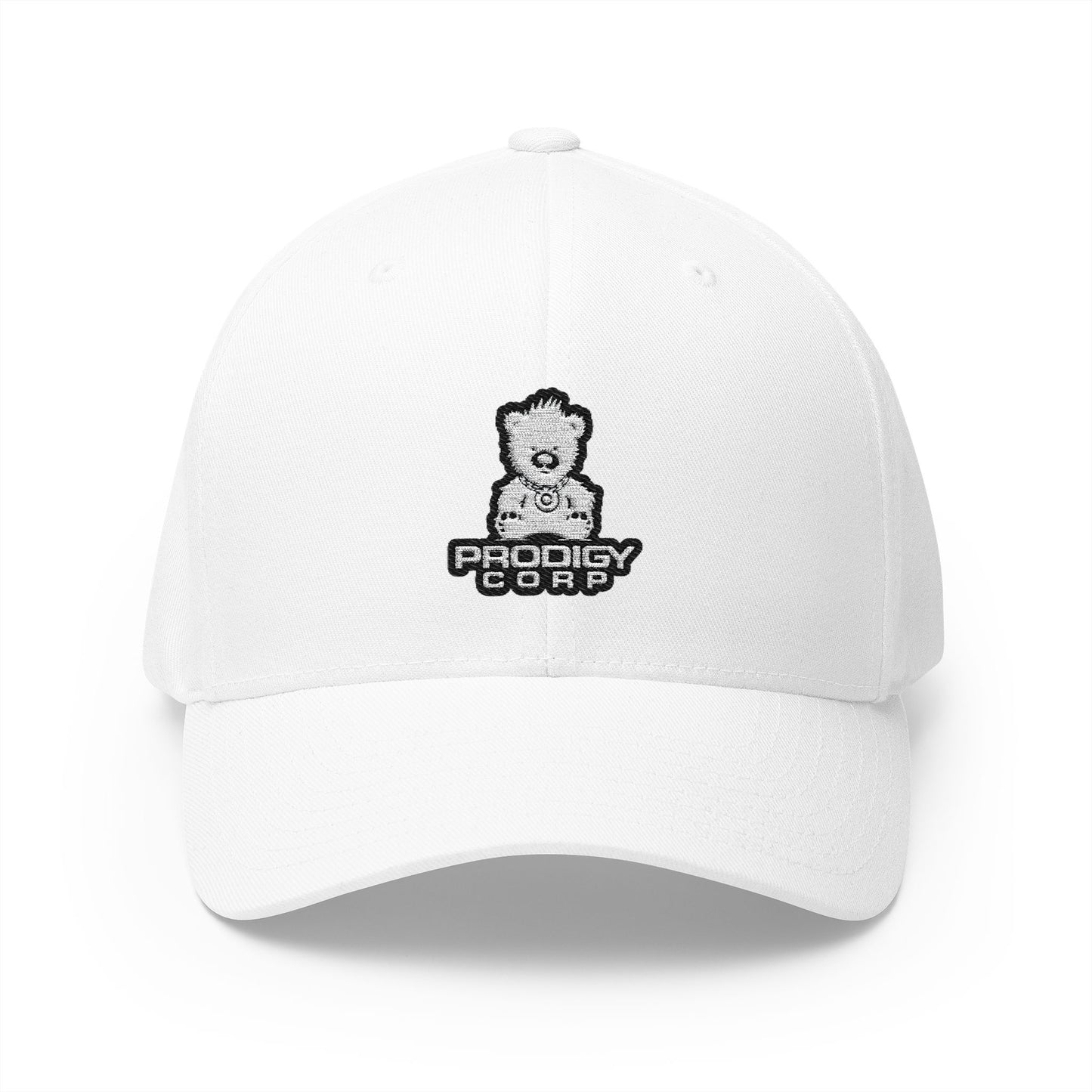 Alien Earth Prodigy Corp - FlexFit Embroidered Baseball Cap - White Thread