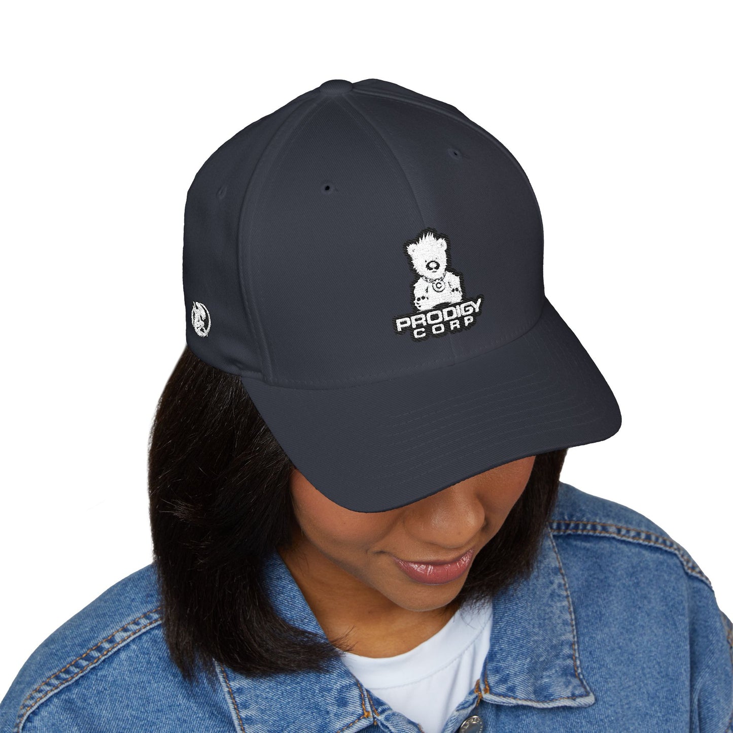 Alien Earth Prodigy Corp - FlexFit Embroidered Baseball Cap - White Thread