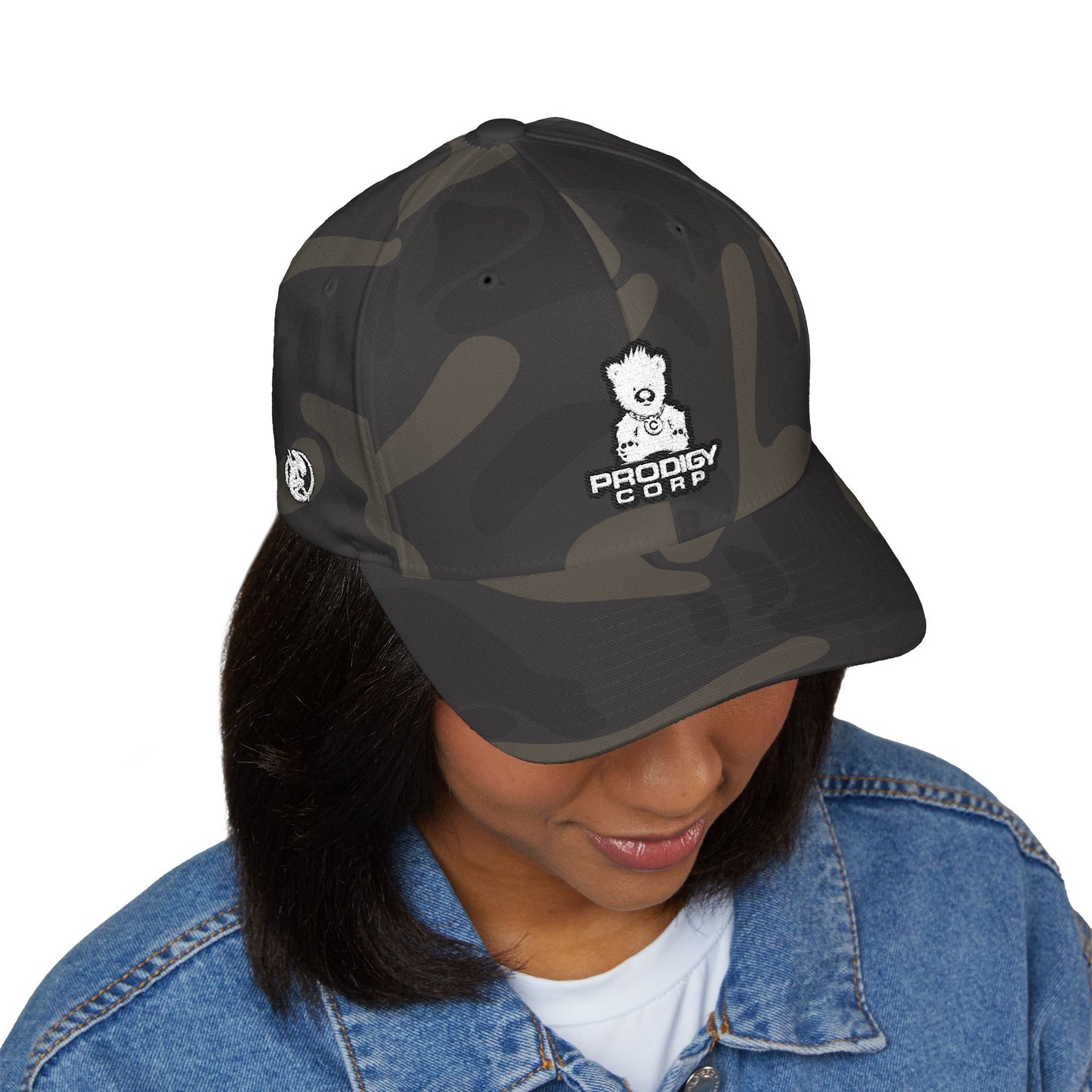 Alien Earth Prodigy Corp - FlexFit Embroidered Baseball Cap - White Thread