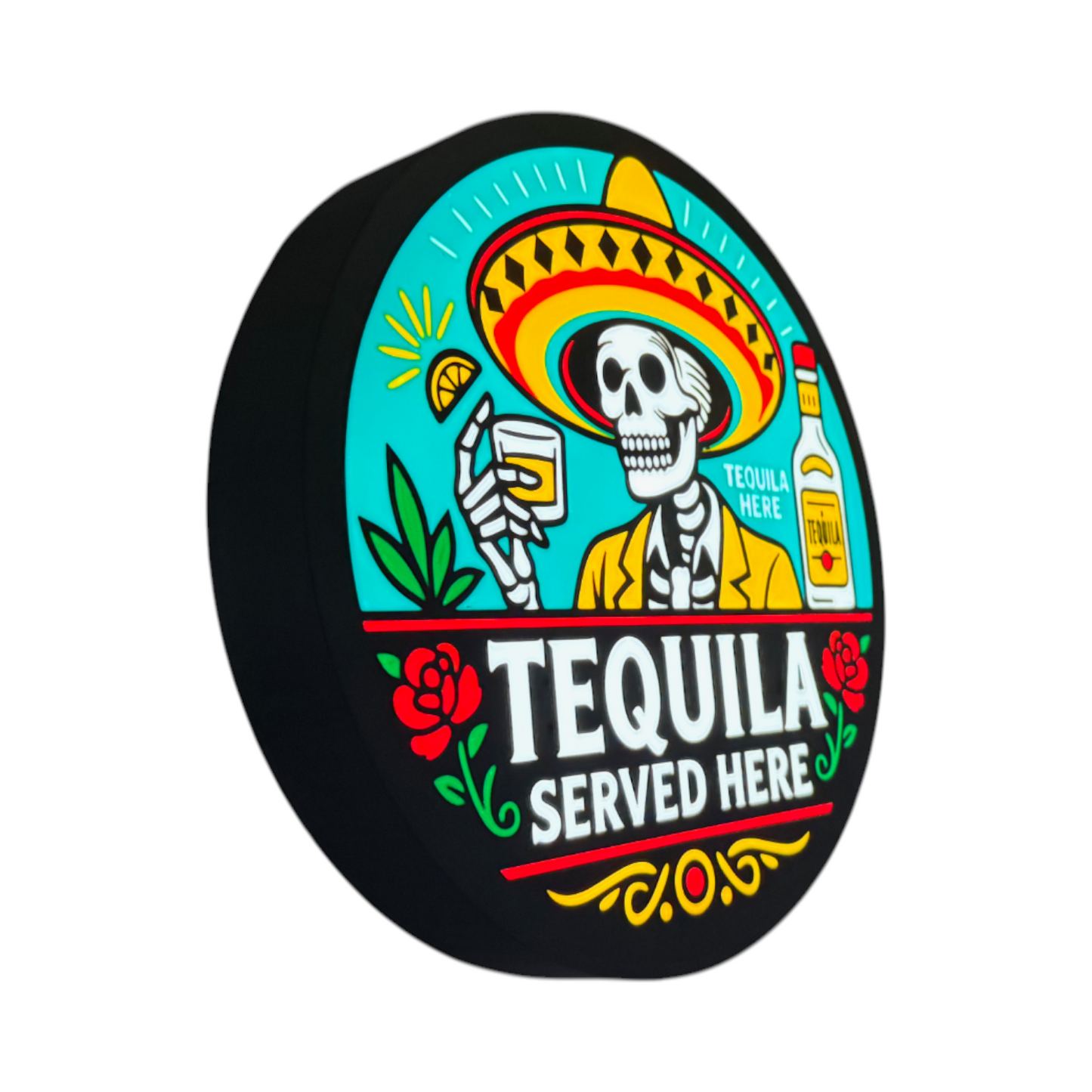 Aquí se sirve tequila - Letrero luminoso
