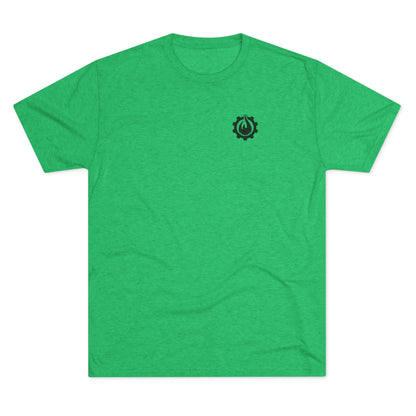 Fireball Gear - Flame &amp; Gear - Camiseta unisex de mezcla triple negra