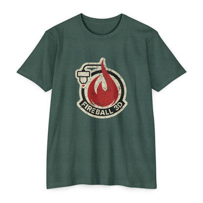Camiseta unisex Fireball 3D - Desgastada