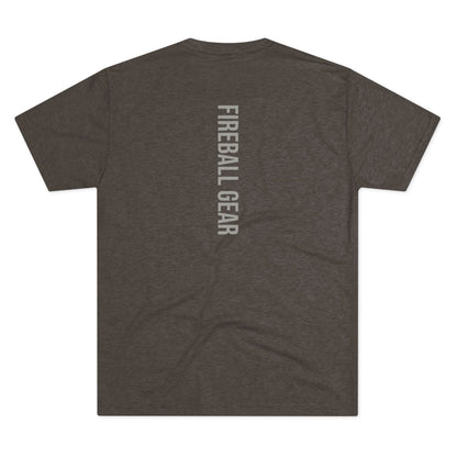 Fireball Gear - Flamme &amp; Ausrüstung zentriert - Grau &amp; Weiß - Unisex Triblend T-Shirt