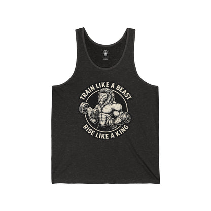 Entrena como una bestia, asciende como un rey - Camiseta sin mangas unisex