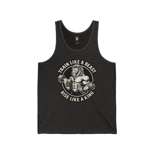 Entrena como una bestia, asciende como un rey - Camiseta sin mangas unisex