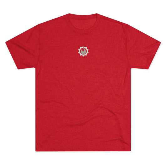 Fireball Gear - Flamme &amp; Ausrüstung zentriert - Grau &amp; Weiß - Unisex Triblend T-Shirt
