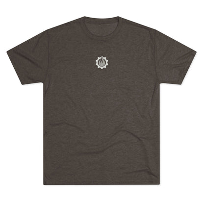 Fireball Gear - Flame & Gear Centered - Gray & White - Triblend Fitness T-shirt