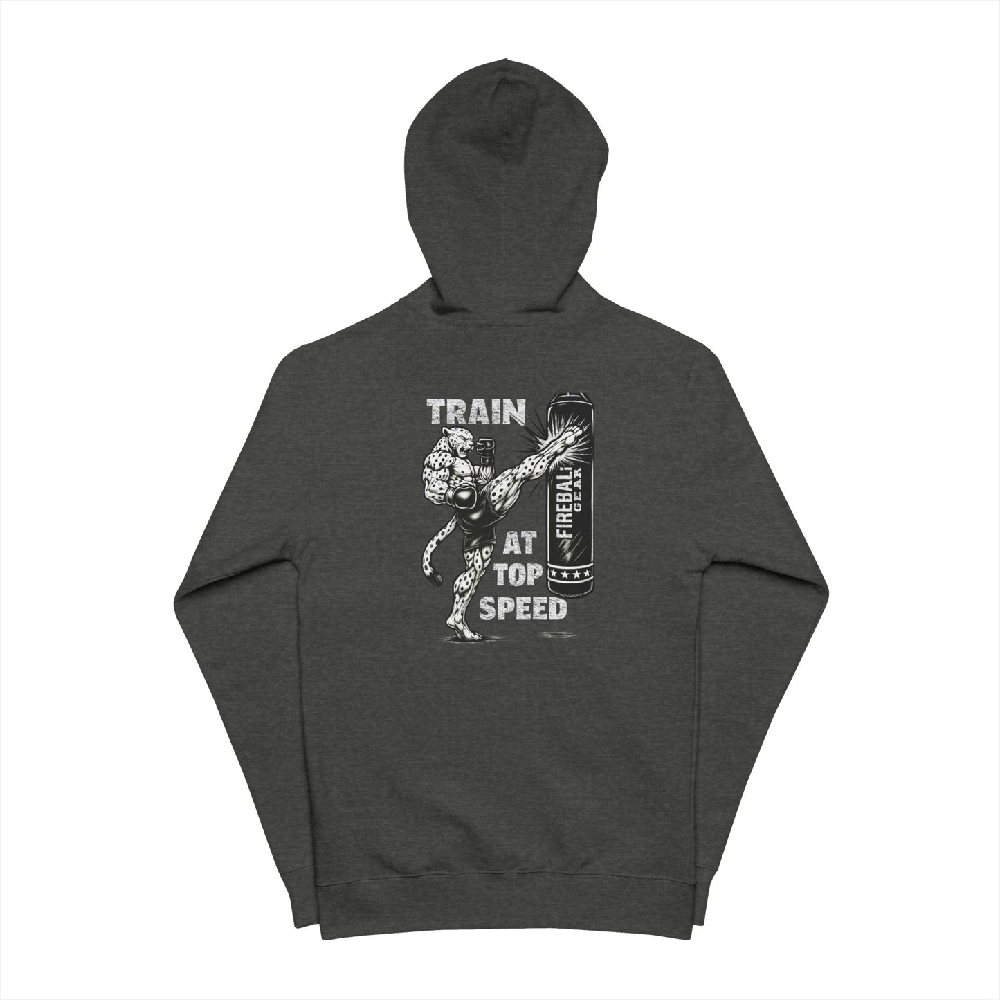 Beast Mode Series - Train at Top Speed - Fitness Zip-Up Lightweight Fleece Hoodie