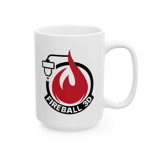 Bola de fuego 3D - Taza de café de 15 oz