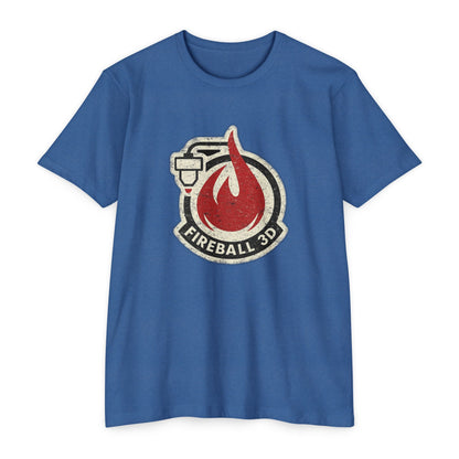 Camiseta Fireball 3D v4 desgastada - Heather