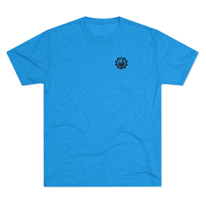 Fireball Gear - Flame &amp; Gear - Camiseta unisex de mezcla triple negra