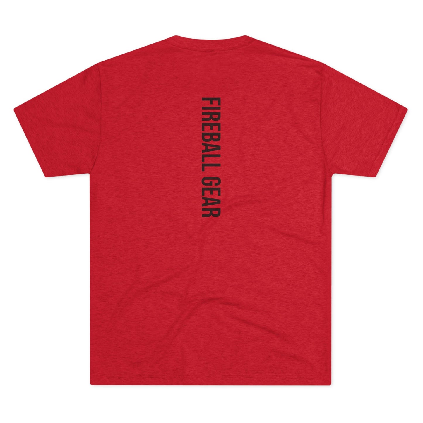 Fireball Gear - Camiseta unisex de mezcla triple negra con llamas y engranajes