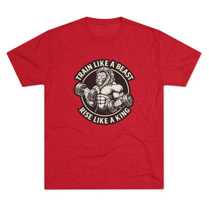 Beast Mode Series - Train Like a Beast, Rise Like a King - Unisex Triblend T-shirt