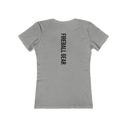 Fireball Gear - Flame &amp; Gear - Camiseta ajustada para mujer - Negra