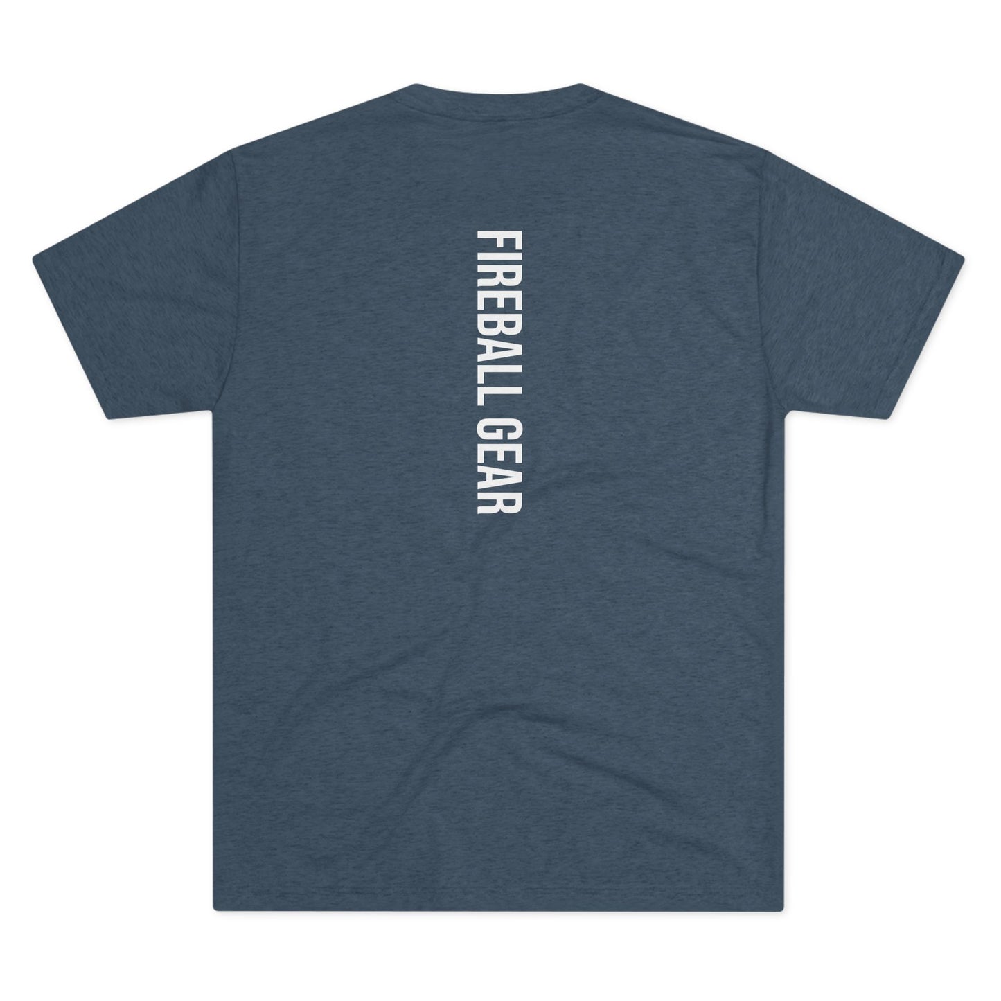 Fireball Gear - Camiseta unisex de mezcla triple blanca con llamas y engranajes