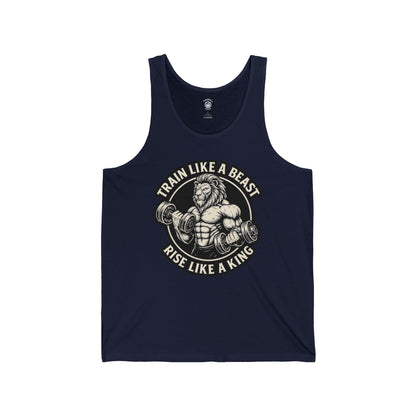 Entrena como una bestia, asciende como un rey - Camiseta sin mangas unisex