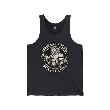 Entrena como una bestia, asciende como un rey - Camiseta sin mangas unisex