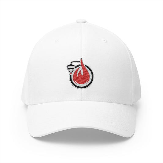 Fireball 3D – Helle Farben – FlexFit-Baseballkappe mit Stickerei