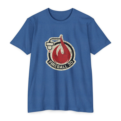 Camiseta unisex Fireball 3D - Desgastada