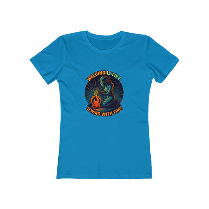 Schweißen ist wie Nähen mit Feuer - Damen Slim Fit T-Shirt