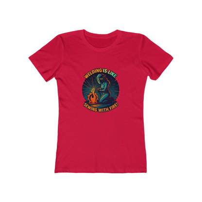 Schweißen ist wie Nähen mit Feuer - Damen Slim Fit T-Shirt