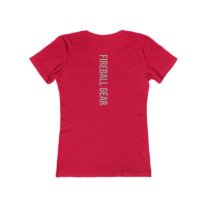 Fireball Gear - Flame &amp; Gear - Grau &amp; Weiß - Damen Slim Fit T-Shirt