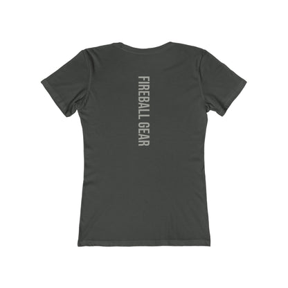 Fireball Gear - Flame &amp; Gear - Grau &amp; Weiß - Damen Slim Fit T-Shirt