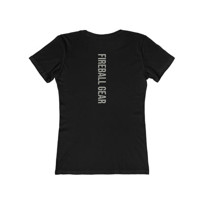 Fireball Gear - Flame &amp; Gear - Grau &amp; Weiß - Damen Slim Fit T-Shirt
