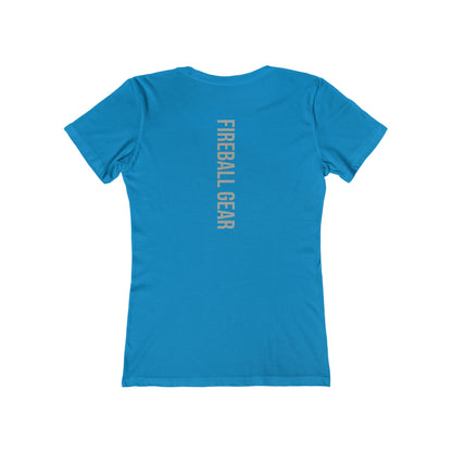Fireball Gear - Flame &amp; Gear - Grau &amp; Weiß - Damen Slim Fit T-Shirt