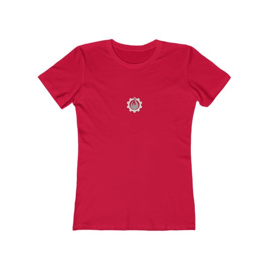 Fireball Gear - Flame &amp; Gear - Grau &amp; Weiß - Damen Slim Fit T-Shirt
