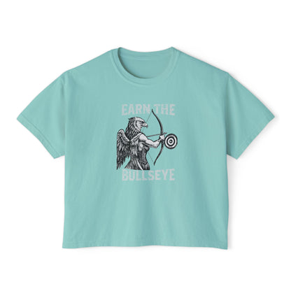 Beast Mode Series - Verdiene dir das Bullseye - Boxy T-Shirt für Damen
