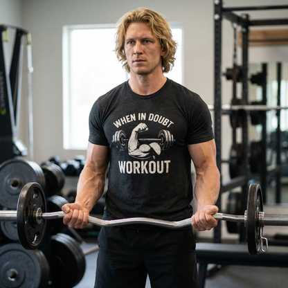 When in Doubt Workout - Triblend - Fitness T-shirt