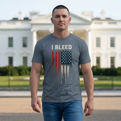 Ich blute - Rot, Weiß &amp; Blau - Unisex T-Shirt