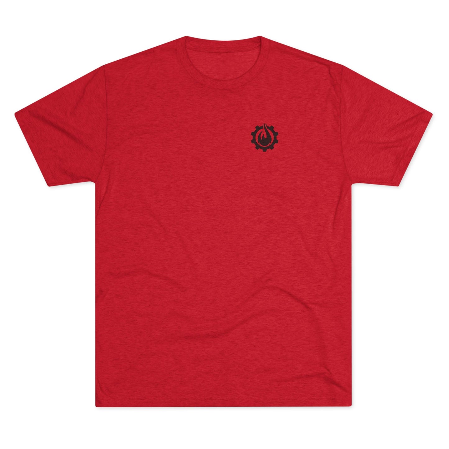 Fireball Gear - Flame &amp; Gear - Camiseta unisex de mezcla triple negra
