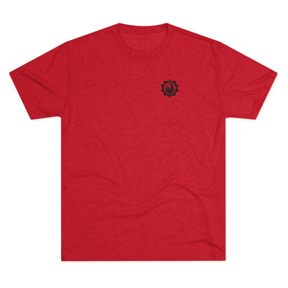 Fireball Gear - Flame &amp; Gear - Camiseta unisex de mezcla triple negra