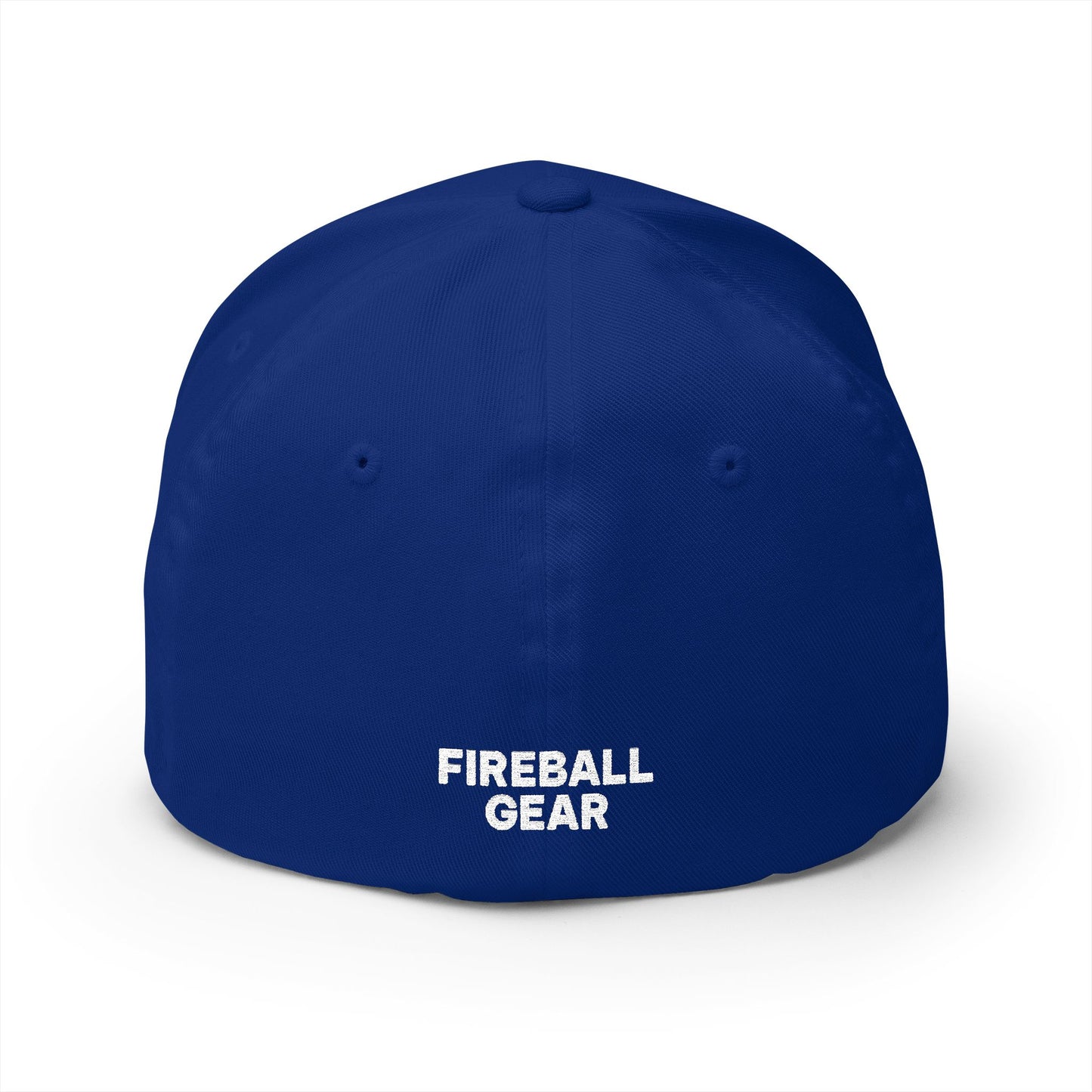 Fireball 3D - Brand Logo - Flame & Text - Red & White - Dark Colors - FlexFit Cap