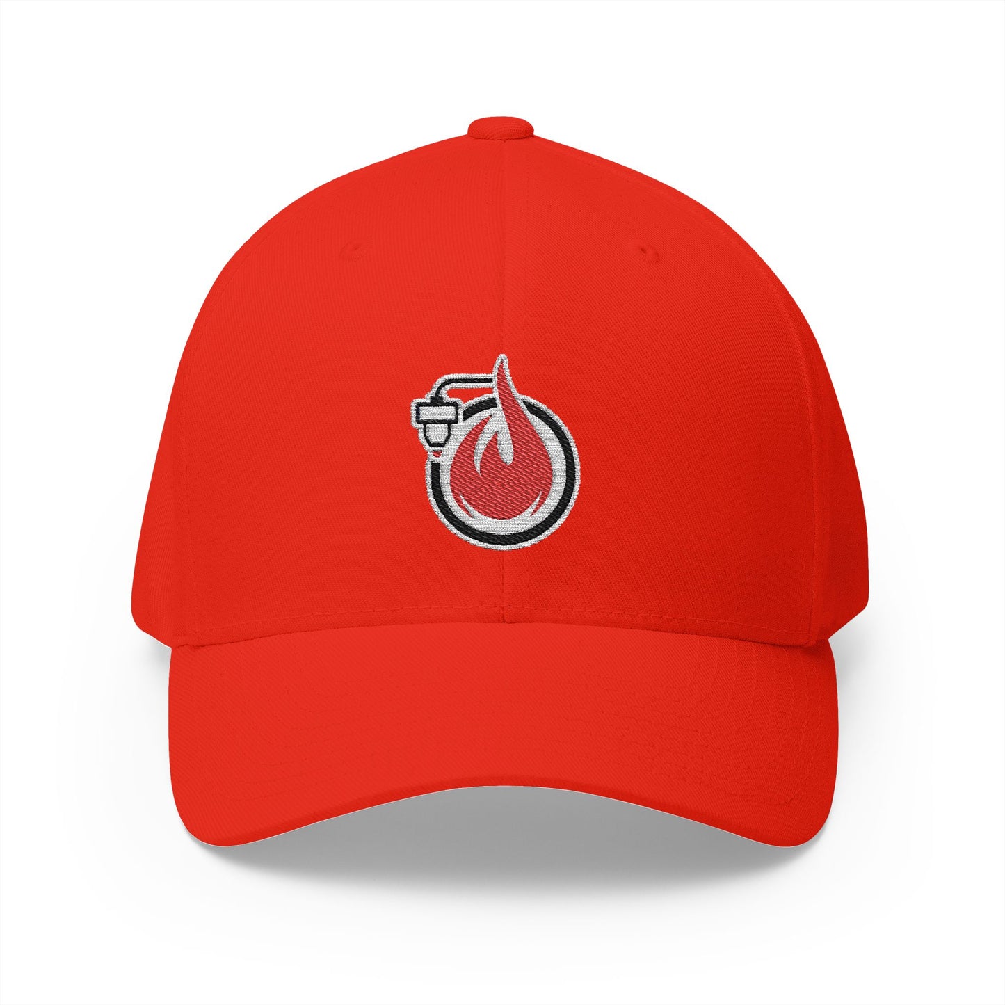Fireball 3D - Brand Logo - Red & White - Light Colors - FlexFit Cap
