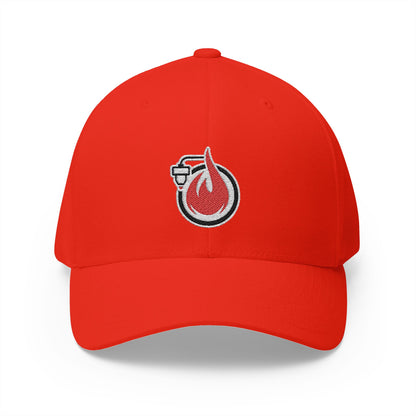 Fireball 3D - Brand Logo - Red & White - Light Colors - FlexFit Cap