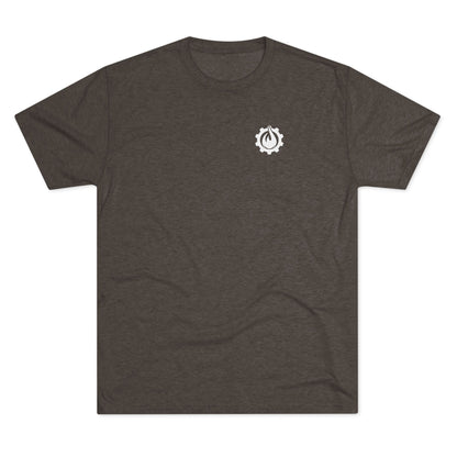 Fireball Gear - Flame &amp; Gear - Camiseta unisex de mezcla triple blanca