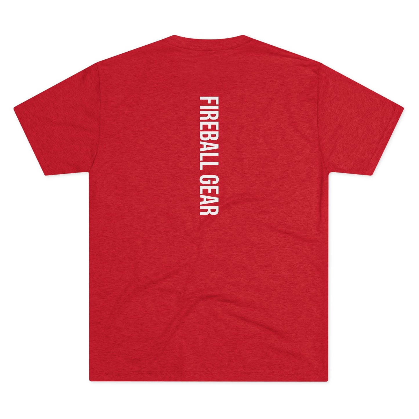 Fireball Gear - Camiseta unisex de mezcla triple blanca con llamas y engranajes