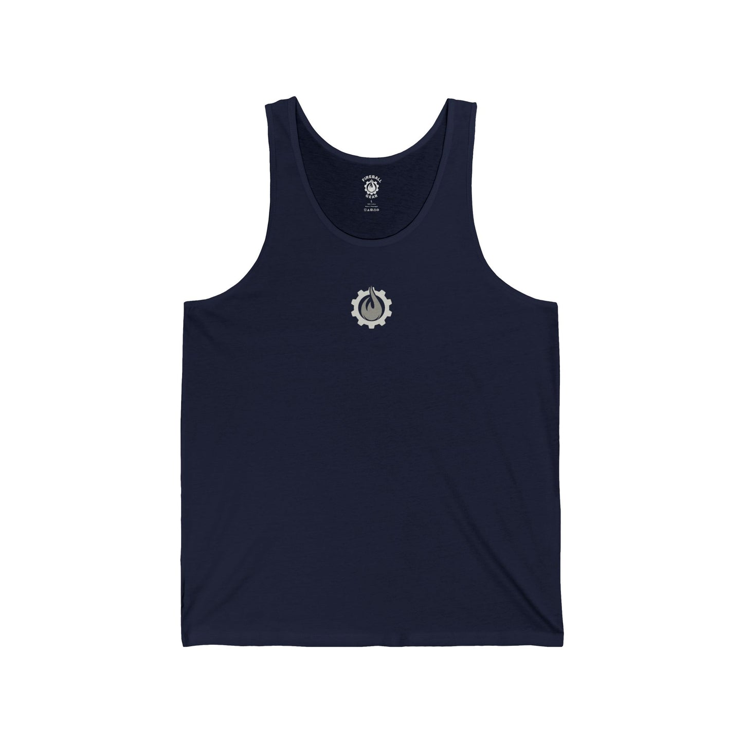 Fireball Gear - Flame & Gear - Gray & White - Jersey Tank Top