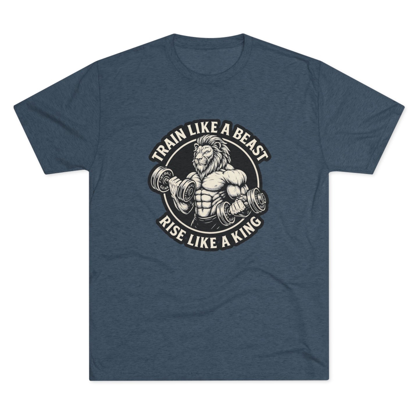 Serie Modo Bestia - Entrena como una bestia, asciende como un rey - Camiseta unisex de mezcla triple