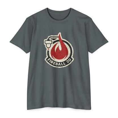 Camiseta Fireball 3D v4 desgastada - Heather