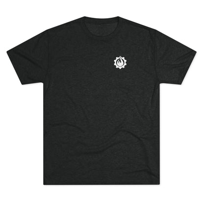 Fireball Gear - Flame &amp; Gear - Camiseta unisex de mezcla triple blanca