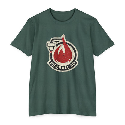 Camiseta Fireball 3D v4 desgastada - Heather