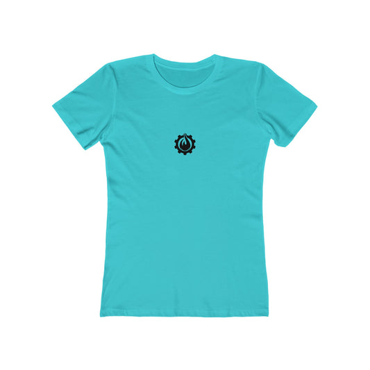 Fireball Gear - Flame &amp; Gear - Camiseta ajustada para mujer - Negra