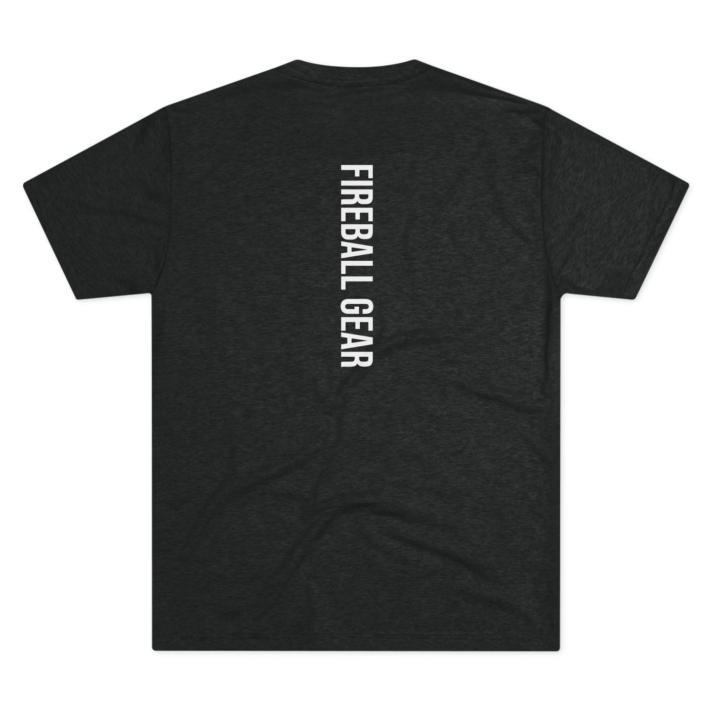 Fireball Gear - Camiseta unisex de mezcla triple blanca con llamas y engranajes